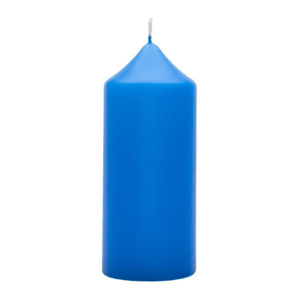 Свеча столбик 5060/4 голубая, размер 50*120 мм