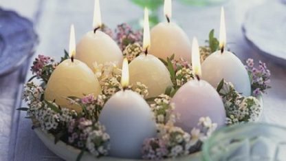 Пасхальные свечи в виде яйца