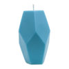 Голубая интерьерная свеча из парафина. Артикул 1202/2 в форме геометрической фигуры.